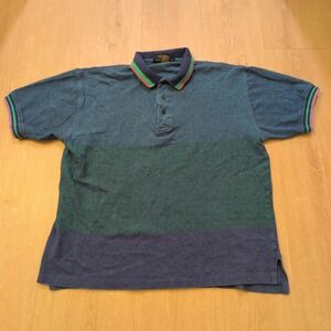 VTG Colours by Alexander Julian Men Medium Colorblock Polo Shirt Preppy Retro